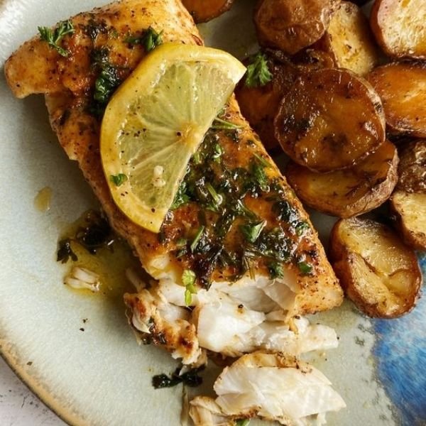 Grilled Fish In Lemon Butter Sauce